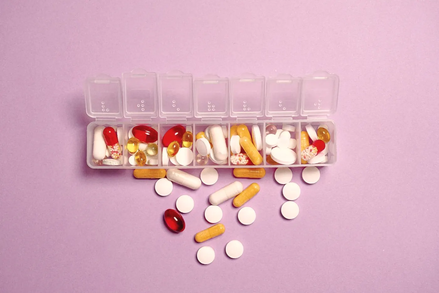 A daily pill organiser for keeping track of a 28-day course