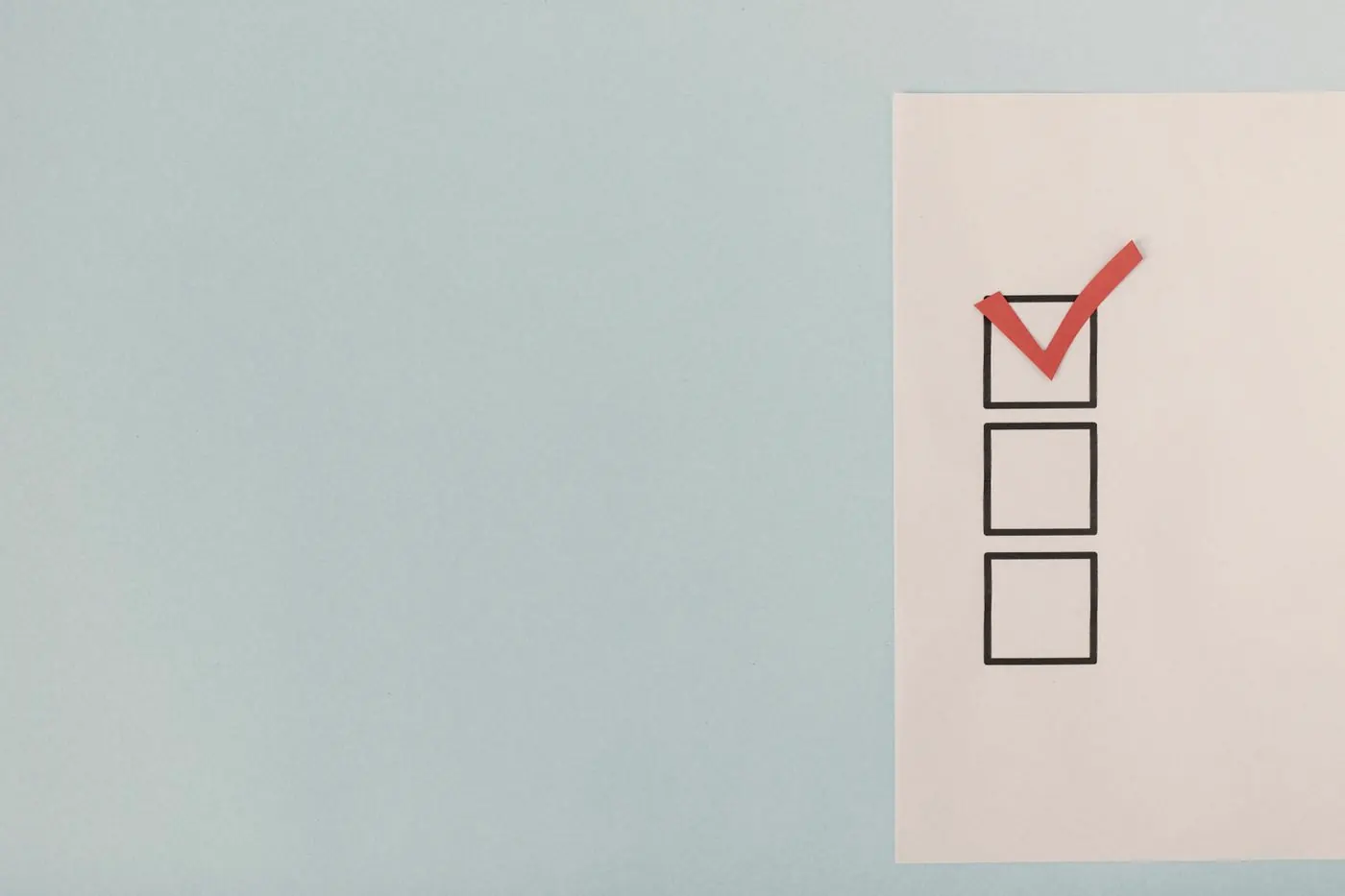 A paper checklist with one red tick, like marking off each daily PEP dose